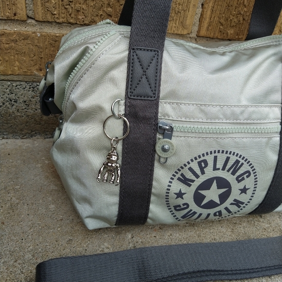 Kipling Dynamic Silver Sage Grey Art Mini Satchel Crossbody - Picture 6 of 15